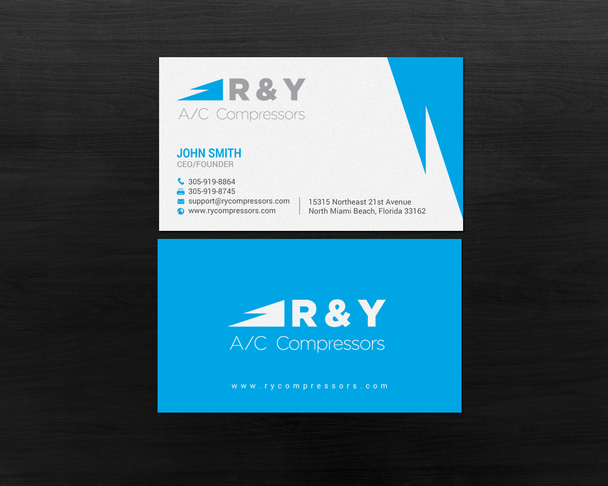 Visitenkarten-Design von chandrayaan.creative für R & Y A/C Compressors  | Design #16289519