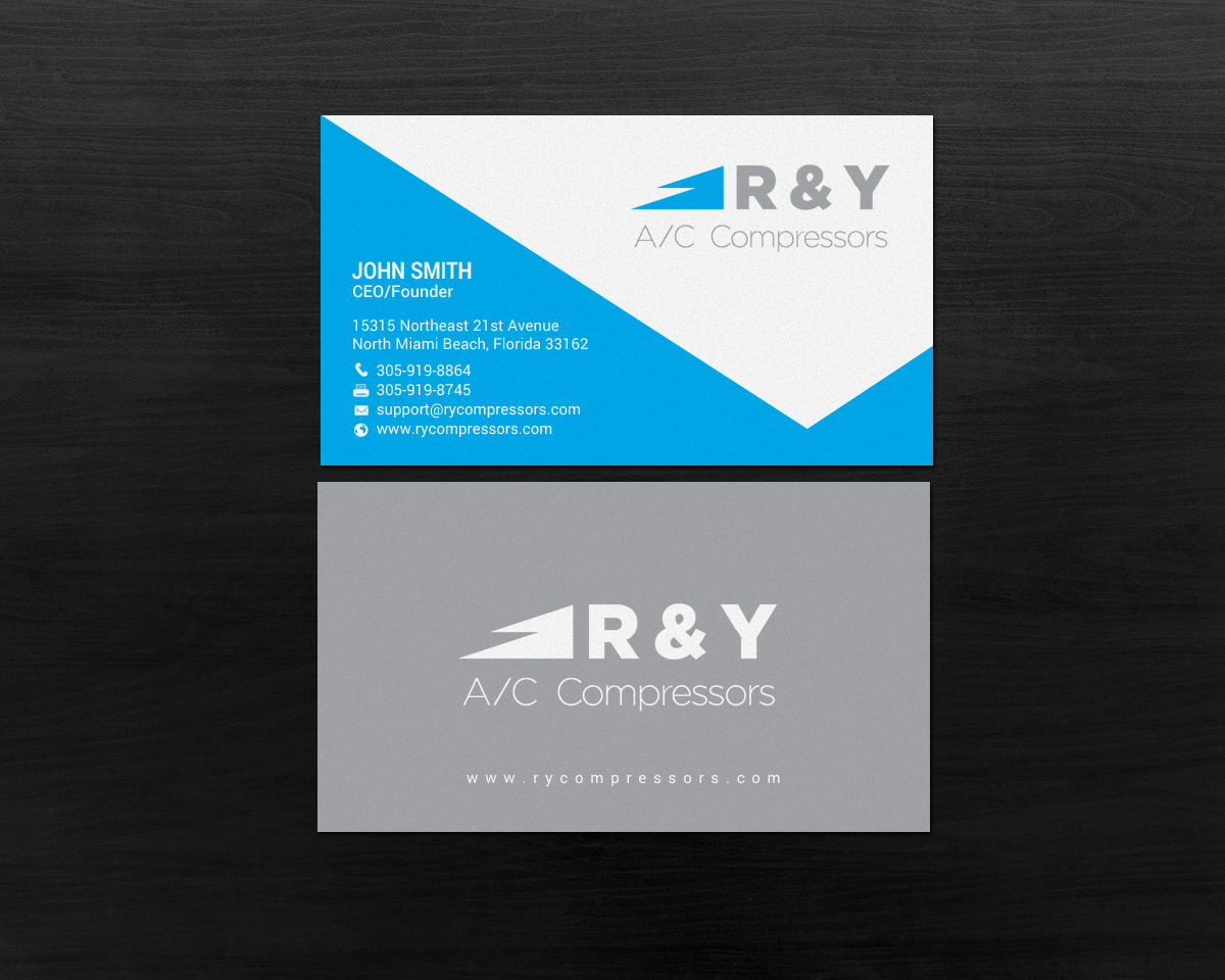 Design de Carte de Visite par chandrayaan.creative pour R & Y A/C Compressors  | Design #16289521