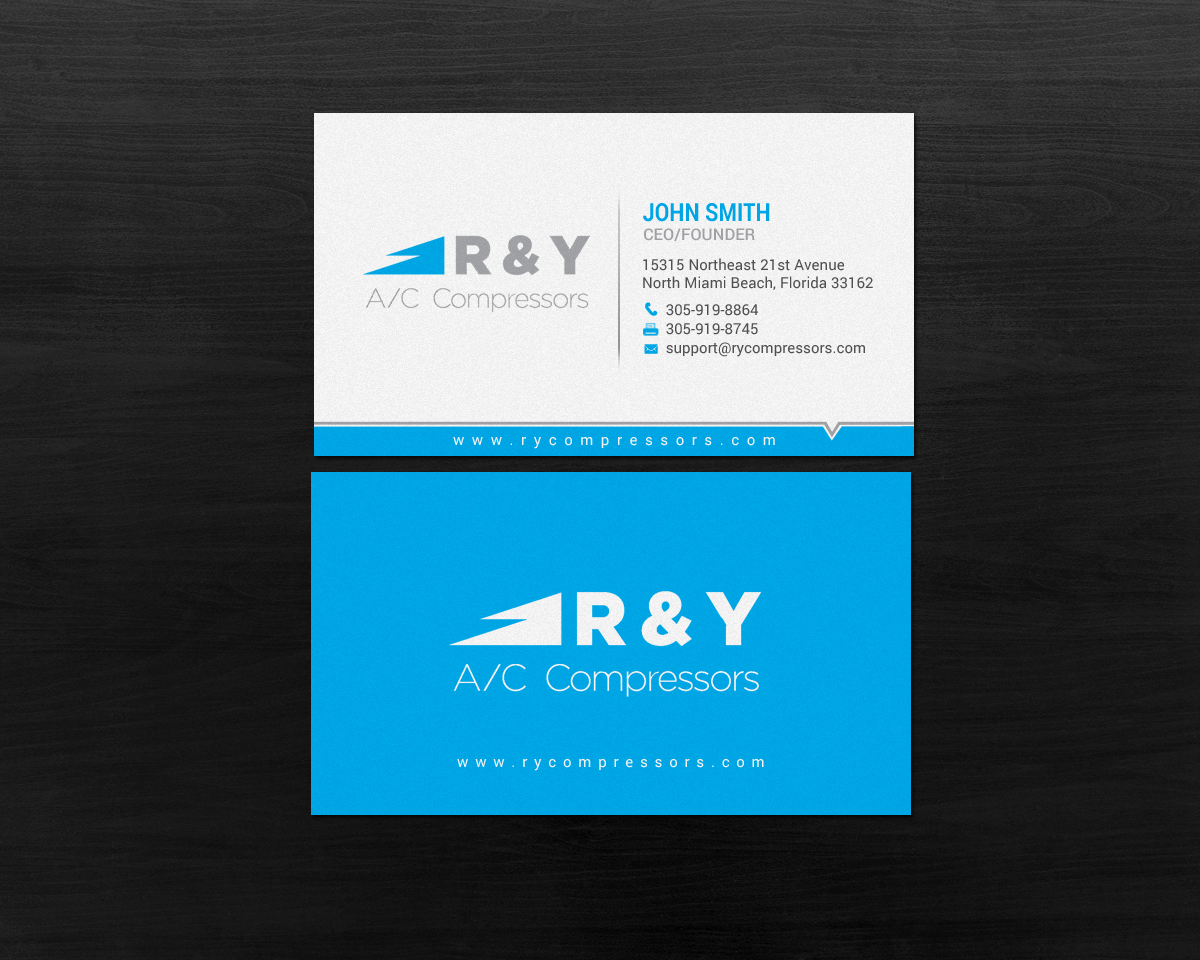 Design de Carte de Visite par chandrayaan.creative pour R & Y A/C Compressors  | Design #16289560