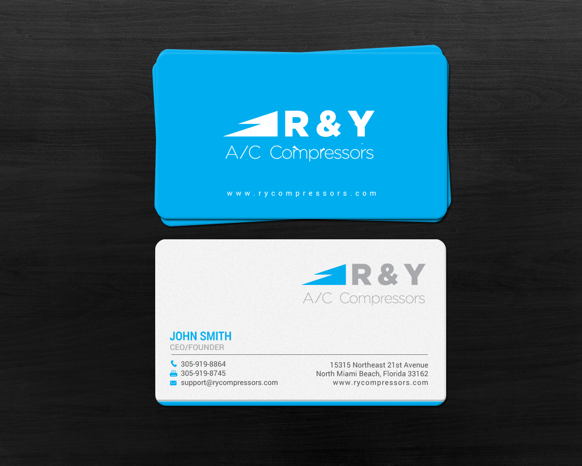 Design de Carte de Visite par chandrayaan.creative pour R & Y A/C Compressors  | Design #16289595