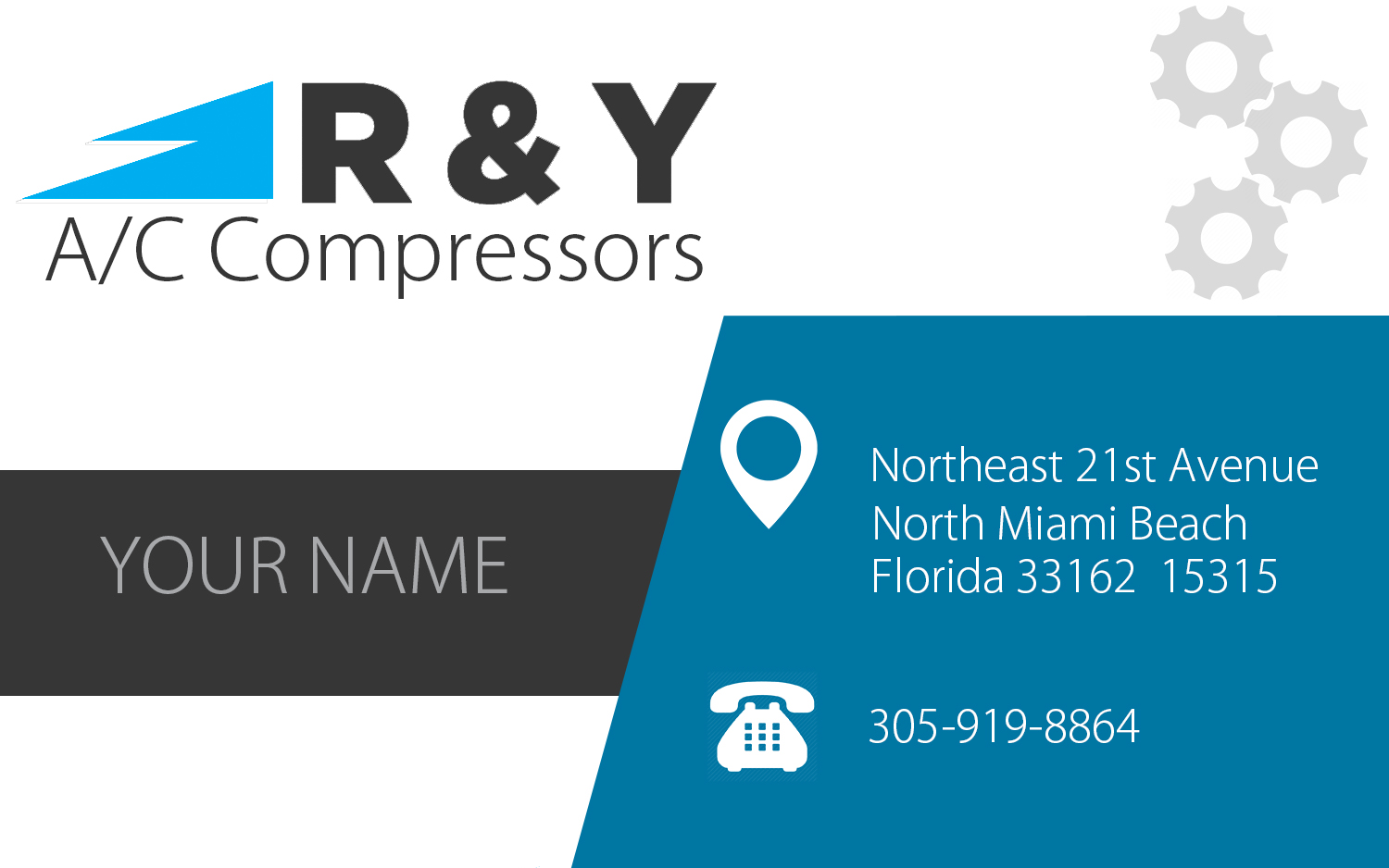 Business Card Design by VICKYU74 for R & Y A/C Compressors  | Design #16285623