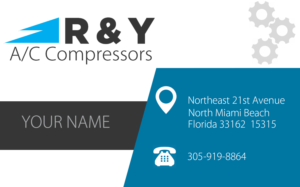 Business Card Design by VICKYU74 for R & Y A/C Compressors  | Design: #16285623