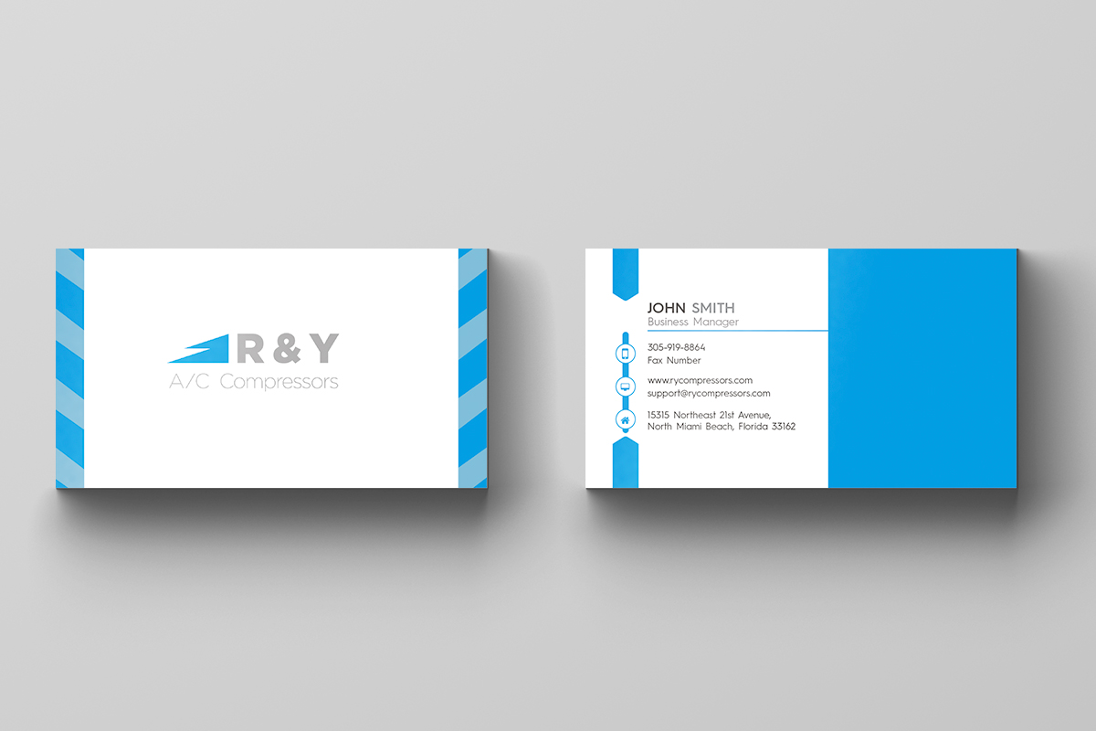 Business Card Design by isabel.paoli for R & Y A/C Compressors  | Design #16290408