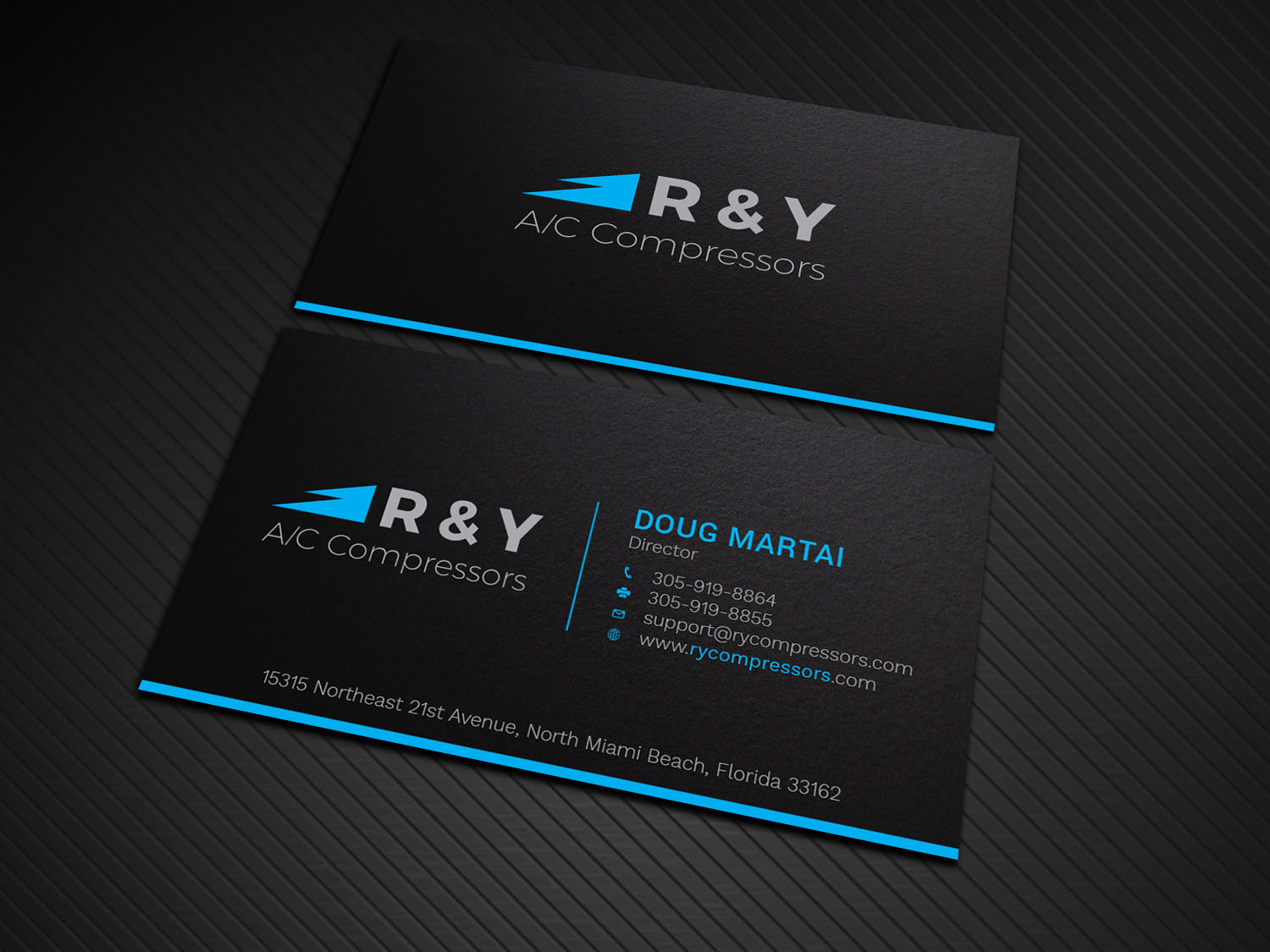 Business Card Design by Graphic Flame for R & Y A/C Compressors  | Design #16291499