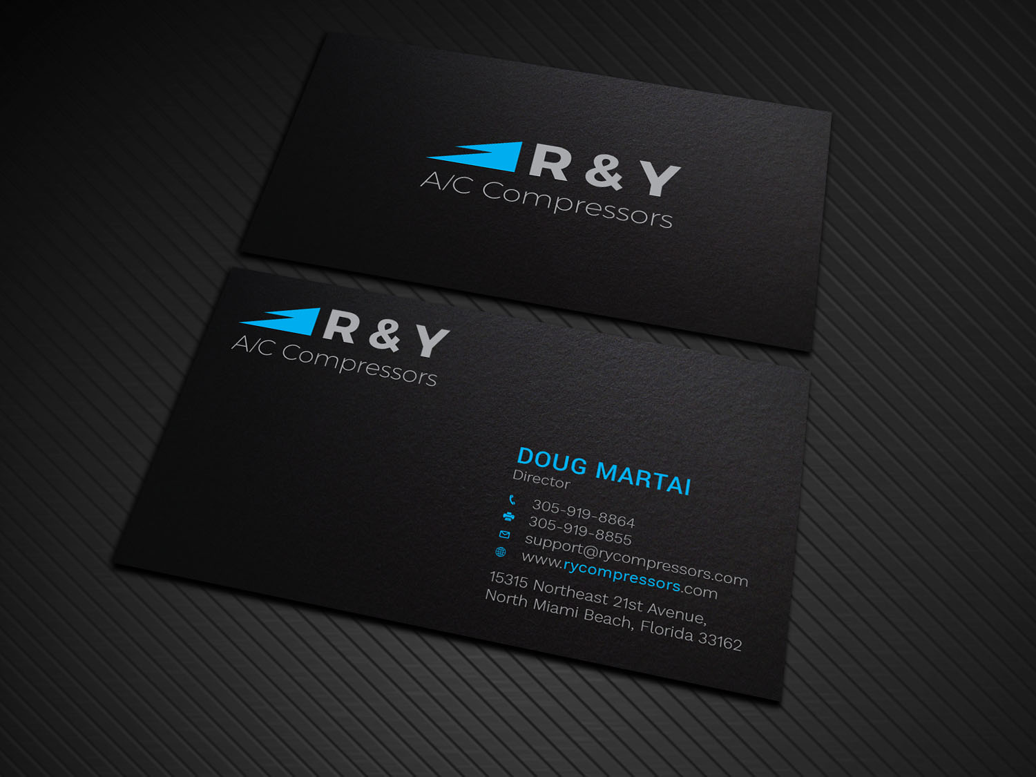 Business Card Design by Graphic Flame for R & Y A/C Compressors  | Design #16291502