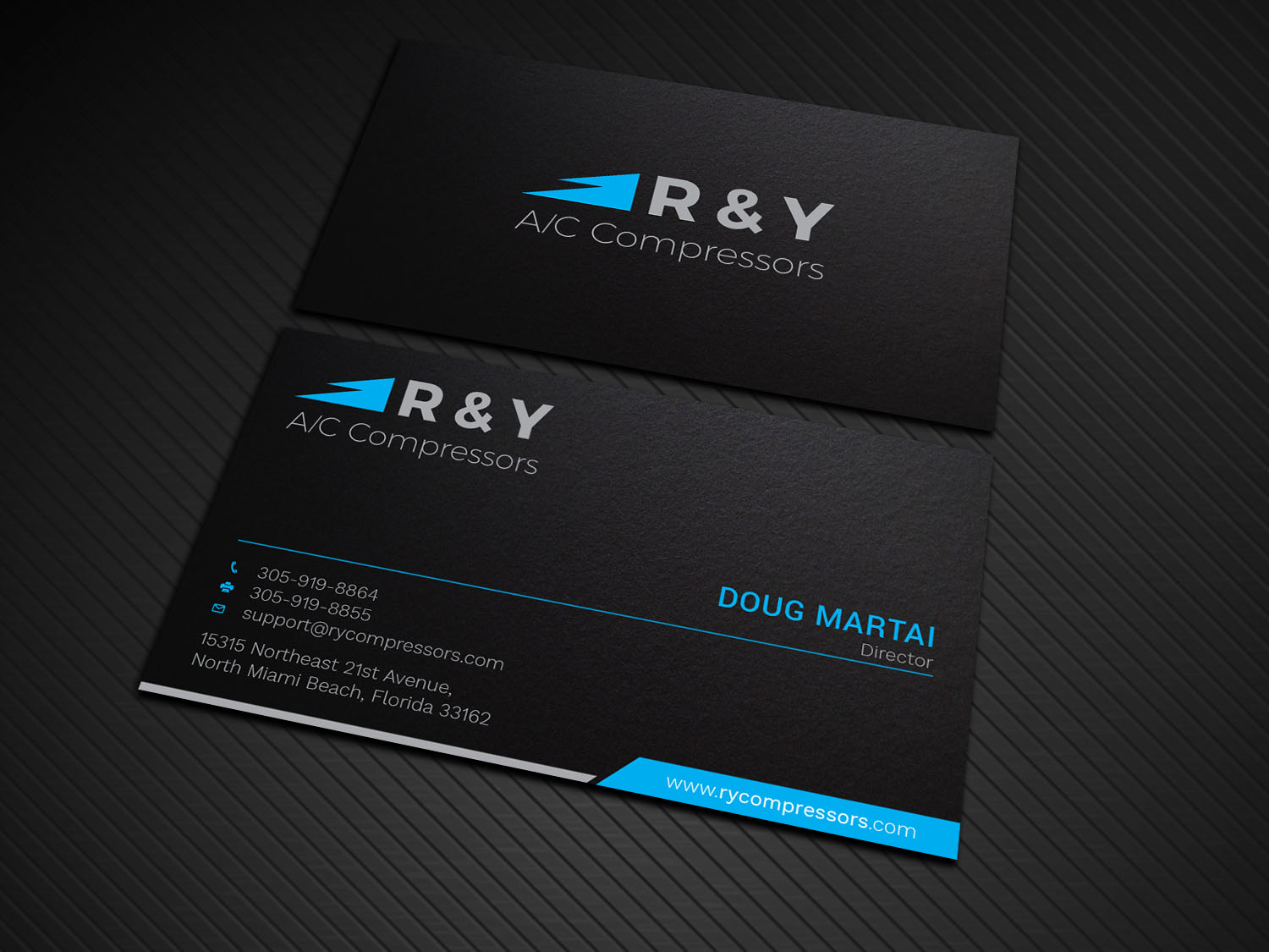 Business Card Design by Graphic Flame for R & Y A/C Compressors  | Design #16291503