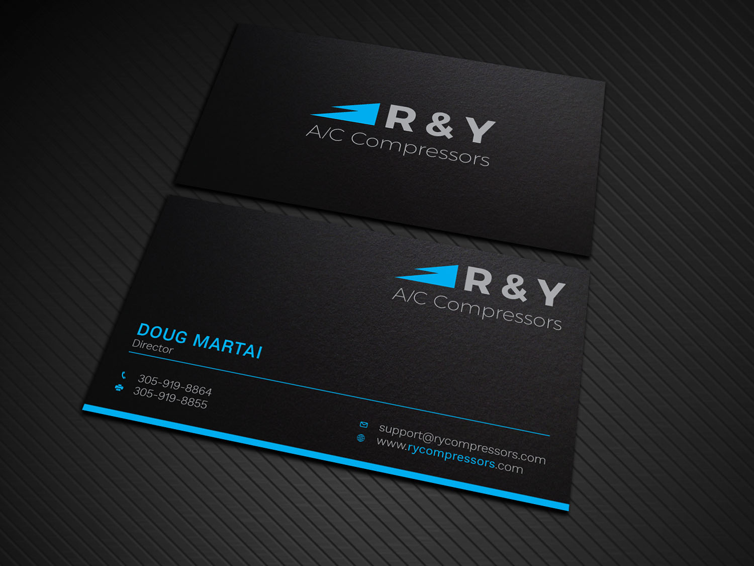 Diseño de Tarjeta de Presentación por Graphic Flame para R & Y A/C Compressors  | Diseño #16291506
