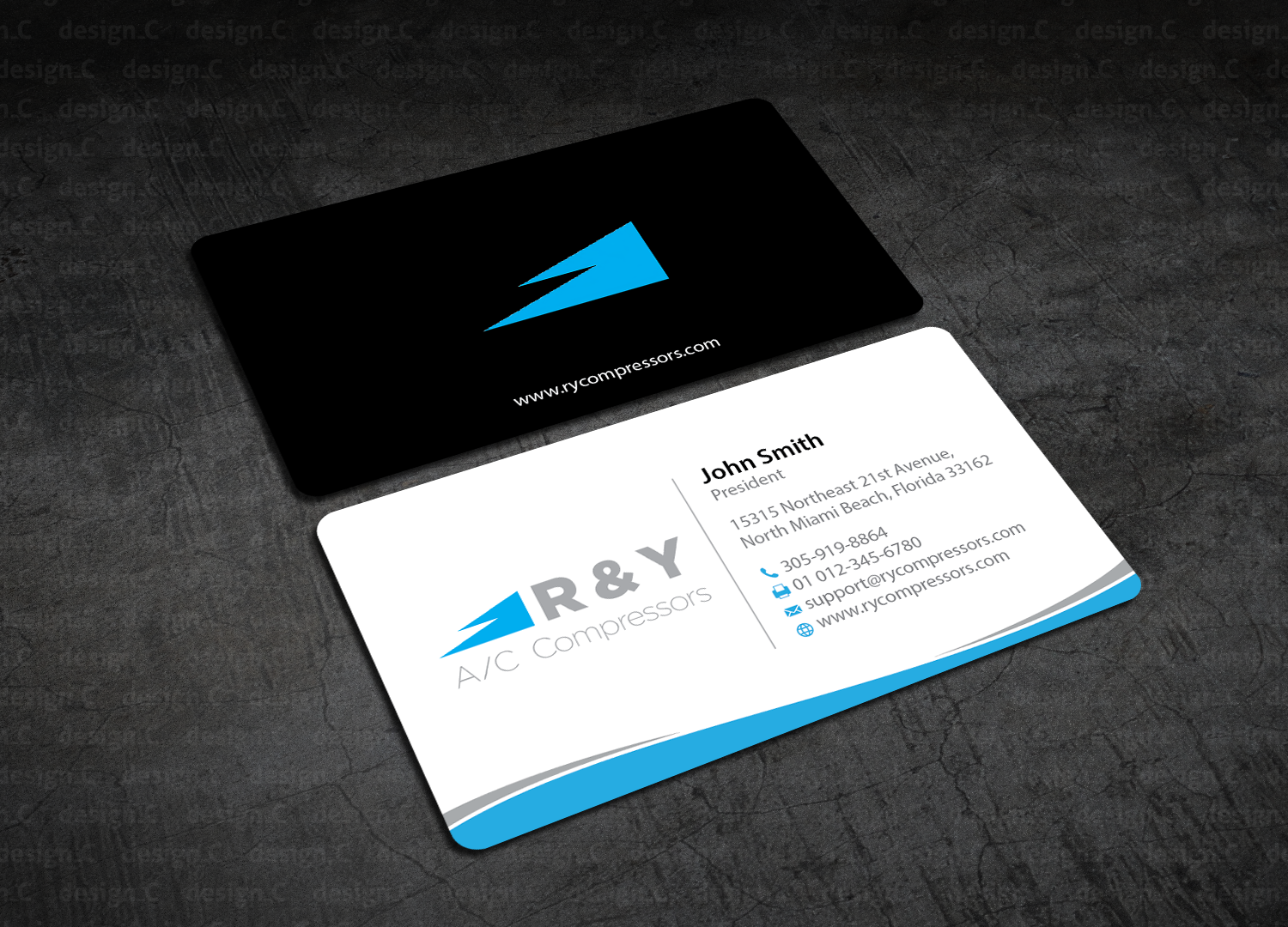 Business Card Design by design_C. for R & Y A/C Compressors  | Design #16304098