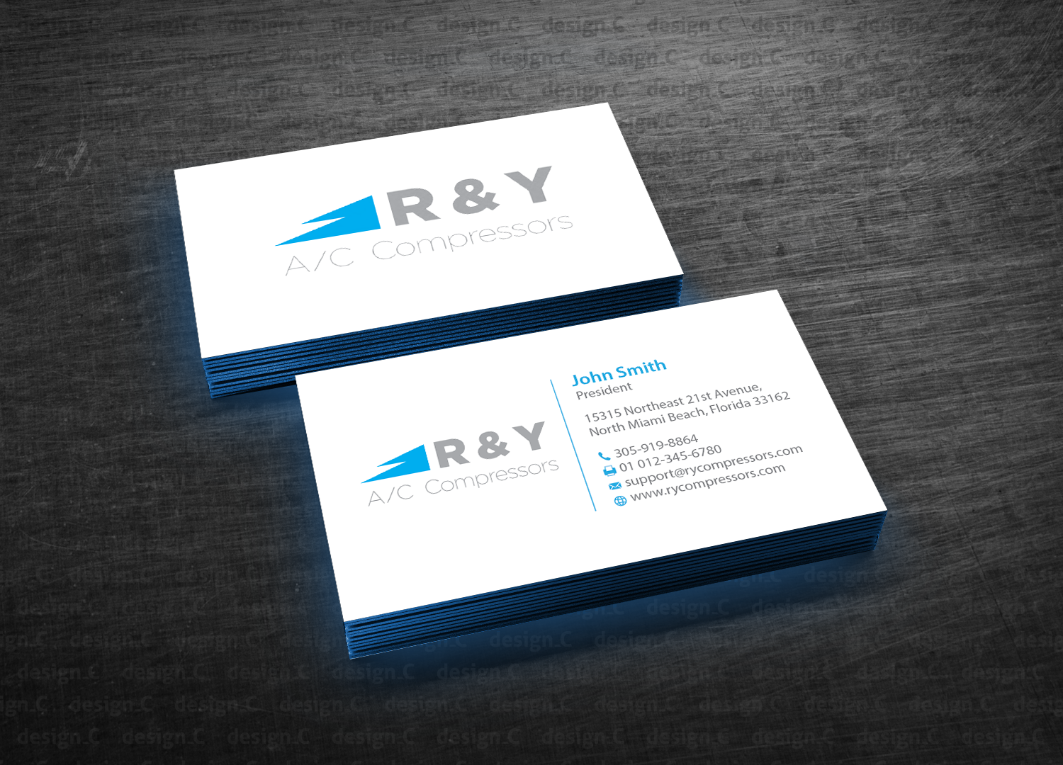 Design de Carte de Visite par design_C. pour R & Y A/C Compressors  | Design #16320390