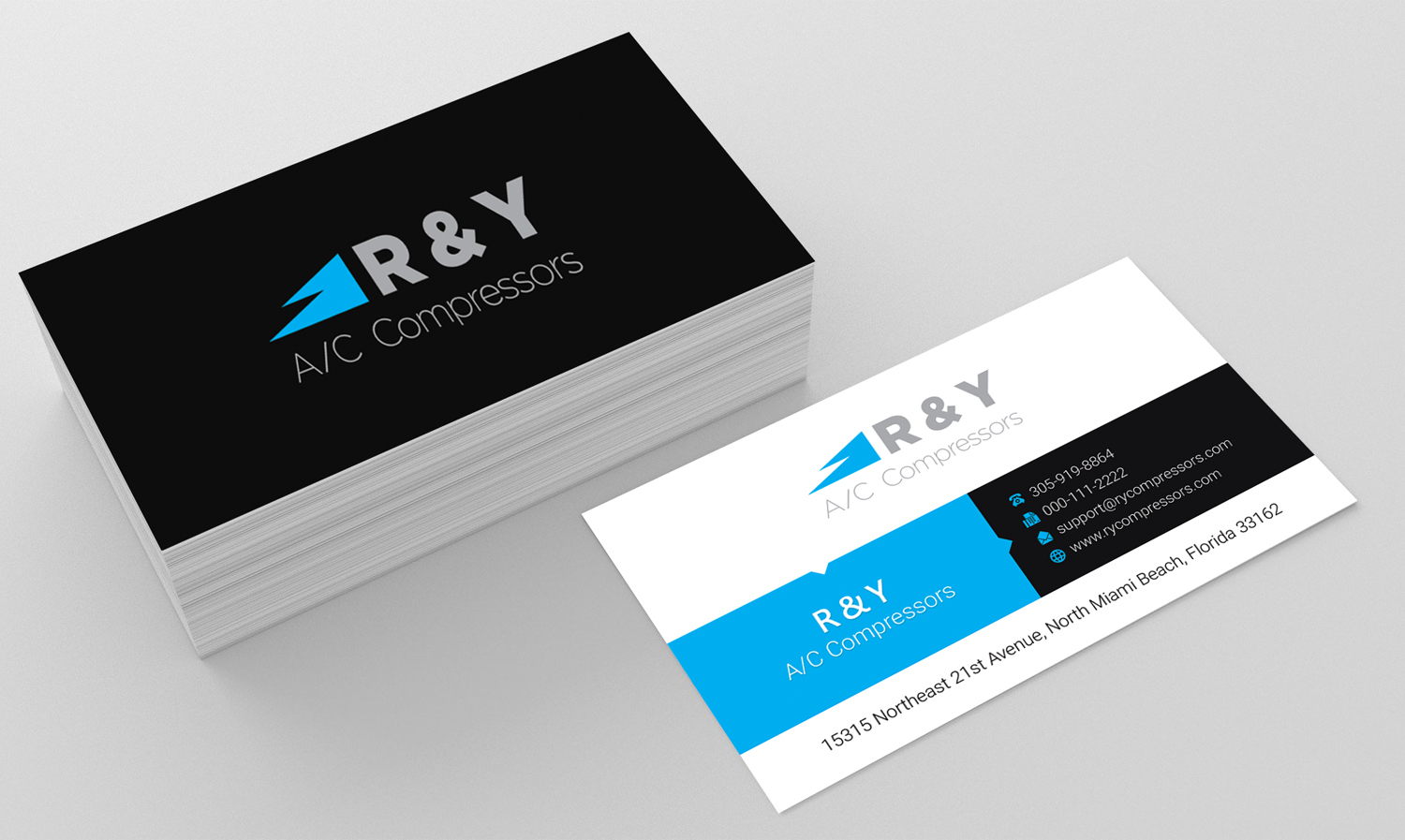 Business Card Design by rainbowmagic2017 for R & Y A/C Compressors  | Design #16309333