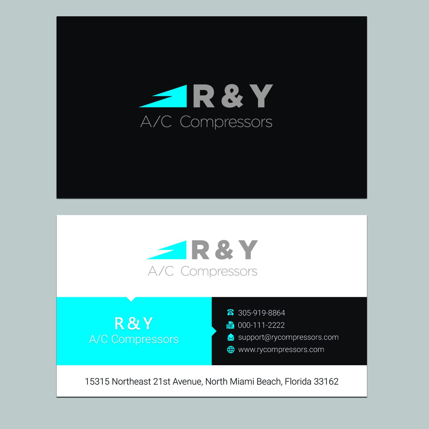 Business Card Design by rainbowmagic2017 for R & Y A/C Compressors  | Design #16319259
