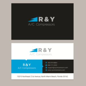 Business Card Design by rainbowmagic2017 for R & Y A/C Compressors  | Design: #16319259