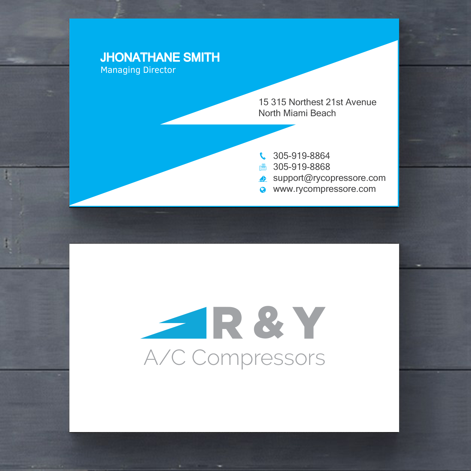Business Card Design by HR KHAN for R & Y A/C Compressors  | Design #16330626