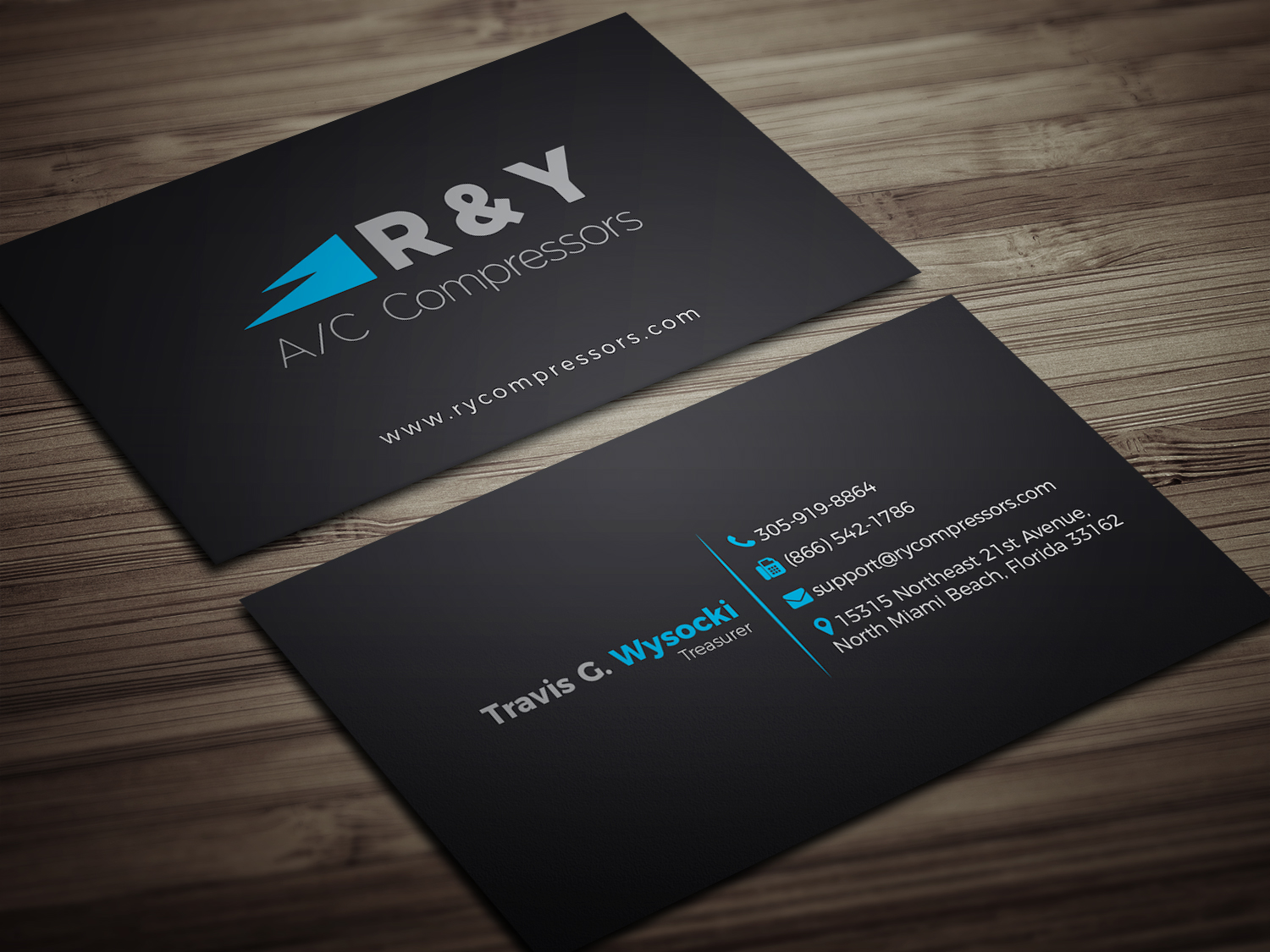 Business Card Design by rayhansumon for R & Y A/C Compressors  | Design #16295387