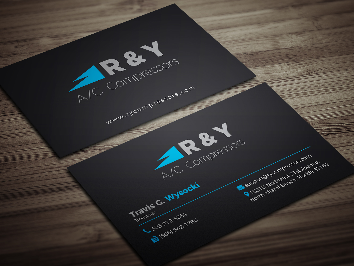 Business Card Design by rayhansumon for R & Y A/C Compressors  | Design #16295394