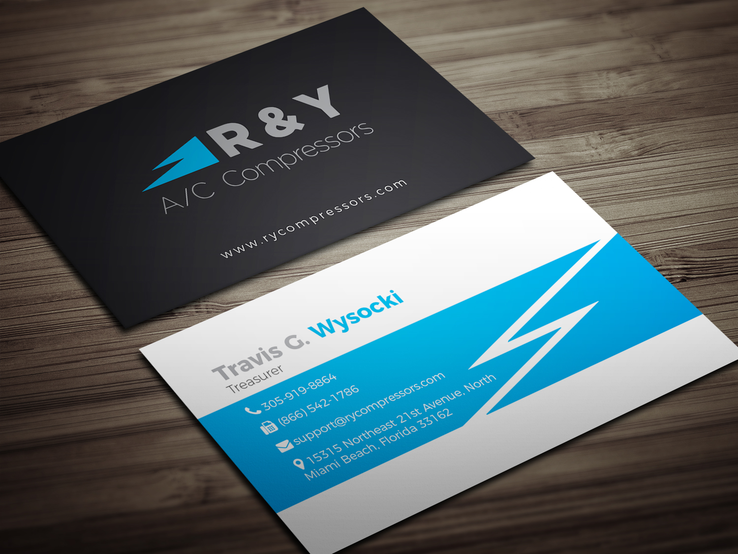 Business Card Design by rayhansumon for R & Y A/C Compressors  | Design #16295400