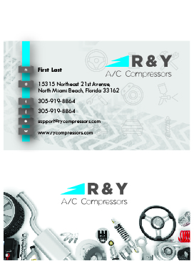 Business Card Design by MK digital for R & Y A/C Compressors  | Design #16300215