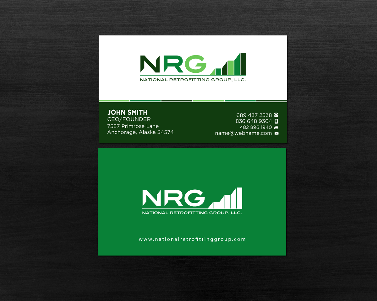 Business Card Design by Brand aid for National Retrofitting Group, LLC | Design #16292344