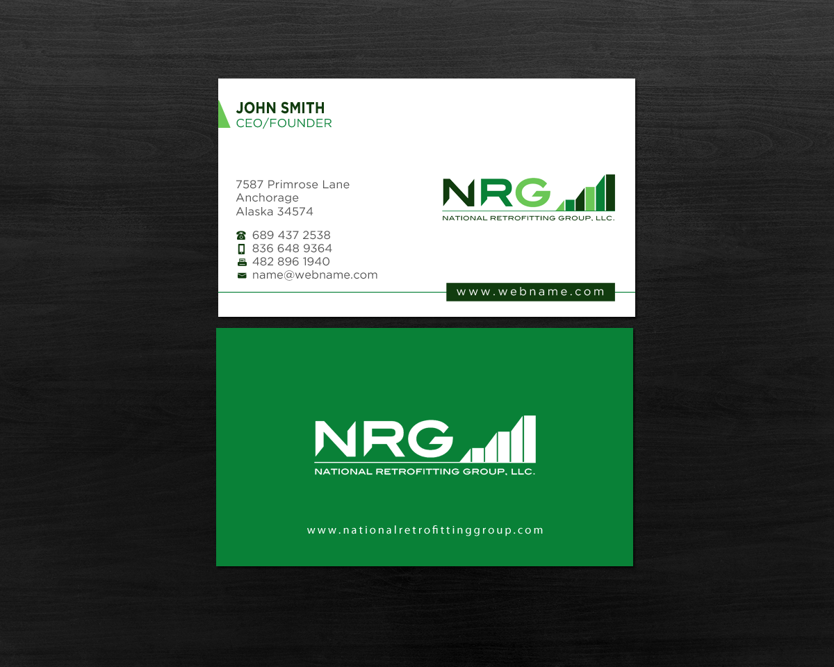 Business Card Design by Brand aid for National Retrofitting Group, LLC | Design #16292348