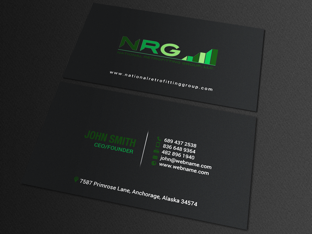 Diseño de Tarjeta de Presentación por chandrayaan.creative para National Retrofitting Group, LLC | Diseño #16293308