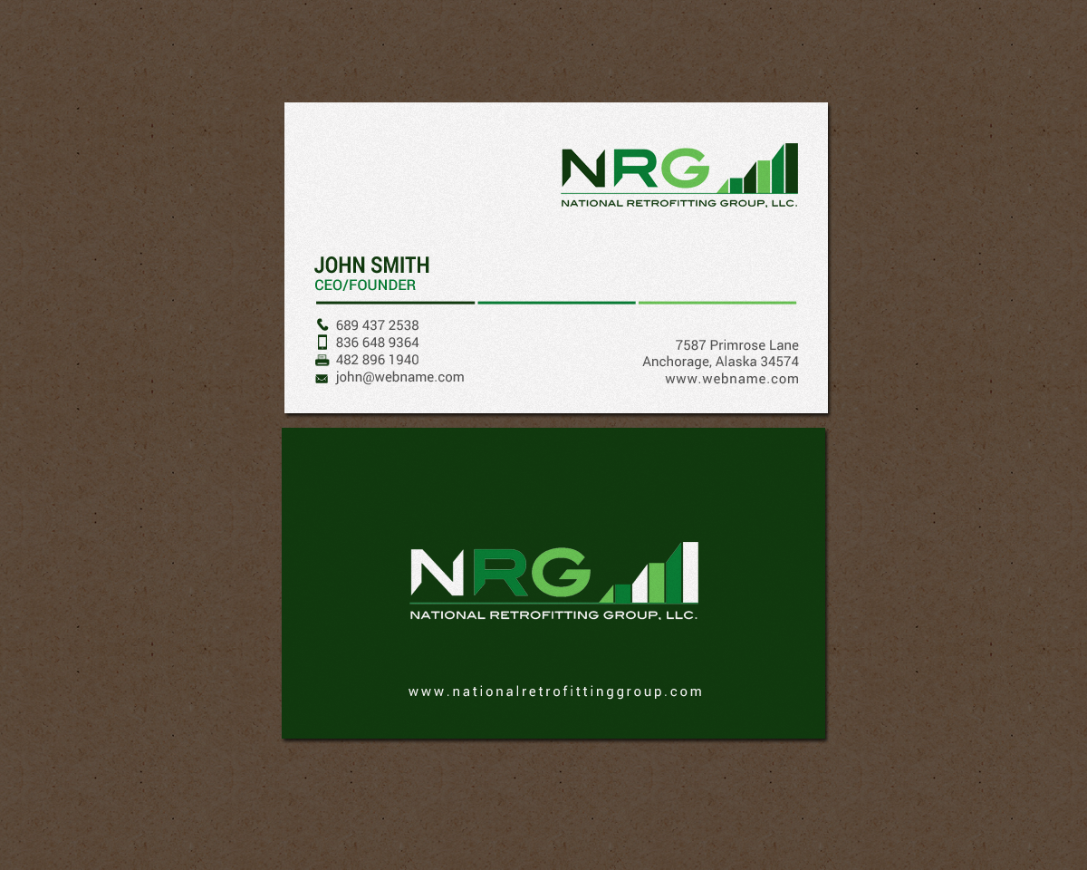 Business Card Design by chandrayaan.creative for National Retrofitting Group, LLC | Design #16293933