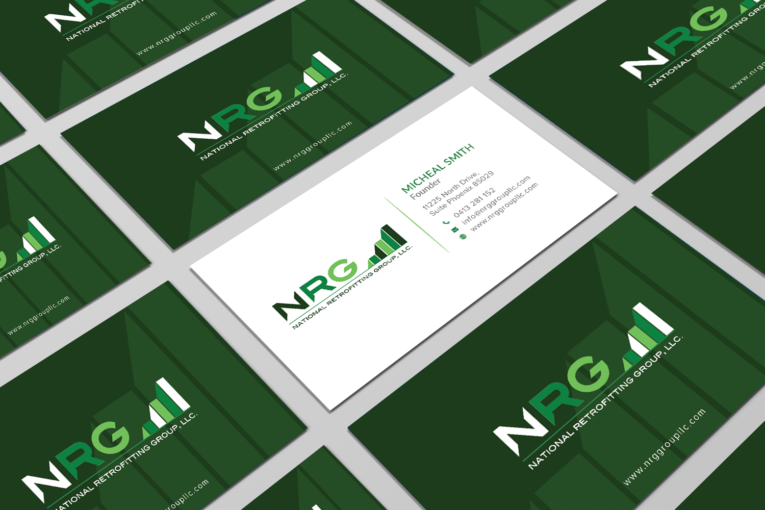Business Card Design by Graphic Flame for National Retrofitting Group, LLC | Design #16291424