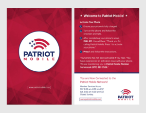 Patriot Mobile Cellphone Activation Box Insert | Card Design by D Creative