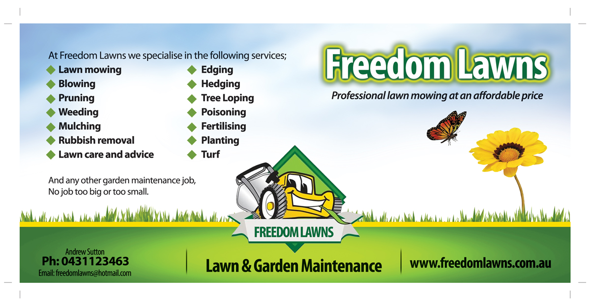 Flyer Design by nyky for Freedom Lawns | Design #16292778