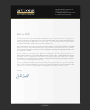 Stationery Design by chandrayaan.creative for MyCore Constructions Pty Ltd | Design: #16541338
