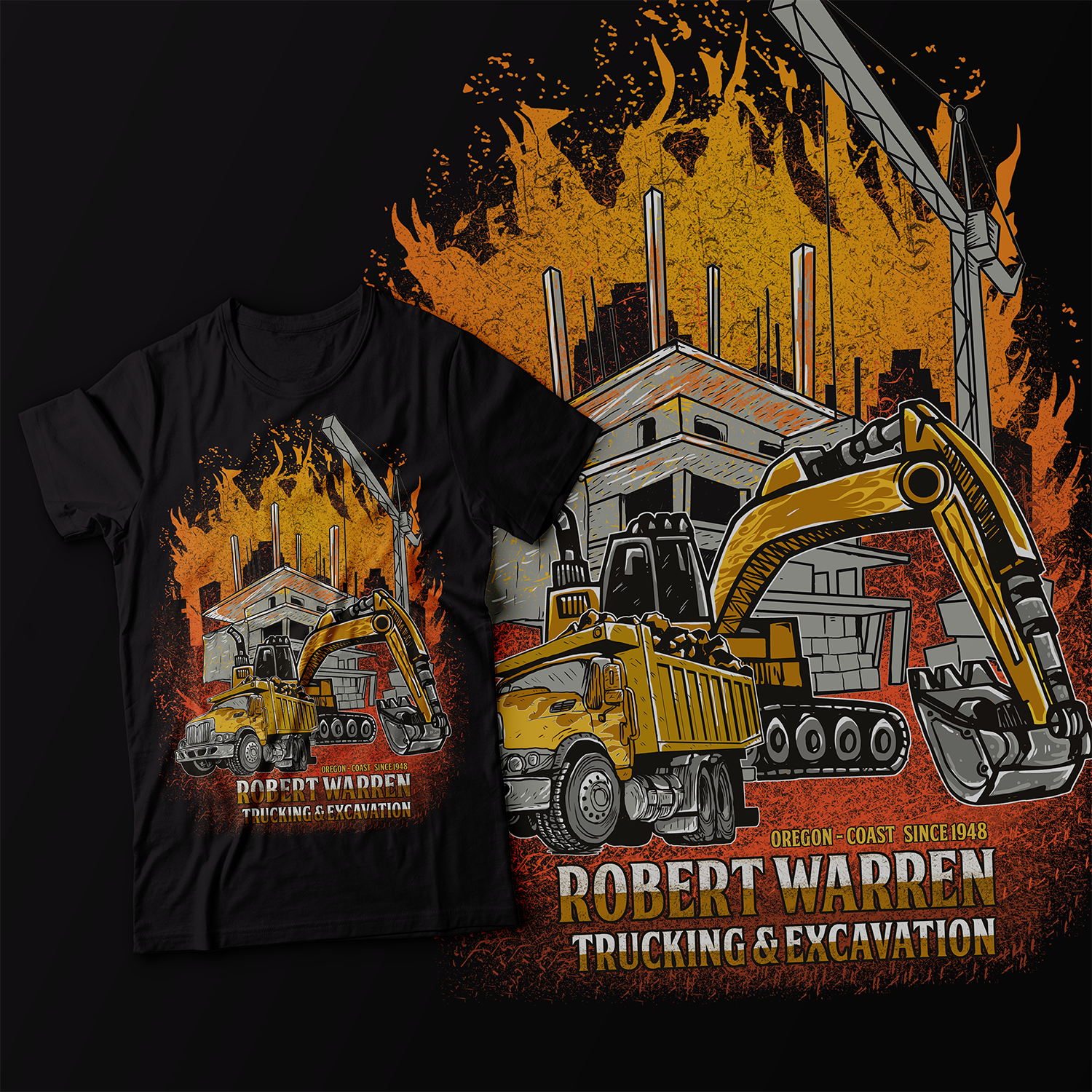 T-shirt Design by blackhorse for Robert Warren Trucking and Excavation | Design #16336507