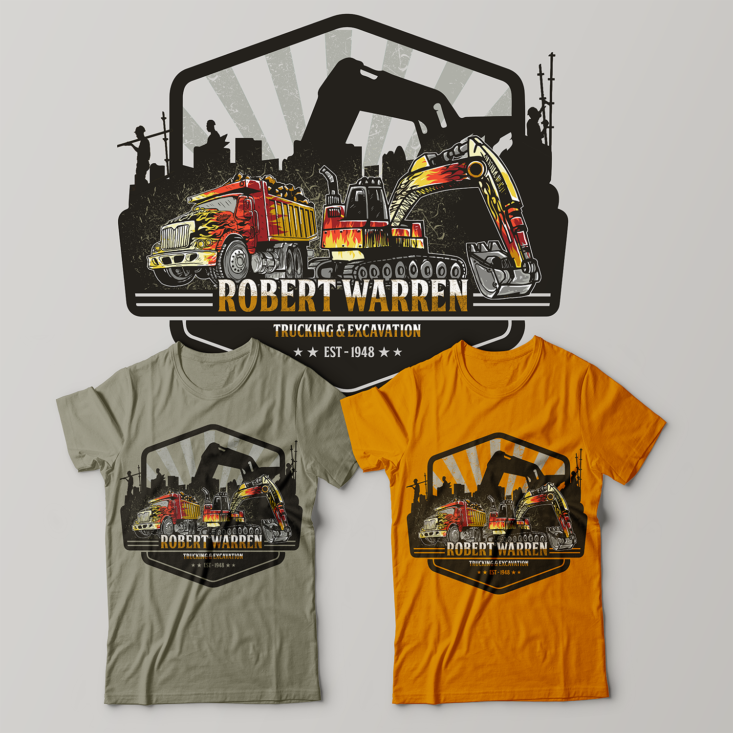 T-shirt Design by blackhorse for Robert Warren Trucking and Excavation | Design #16394083