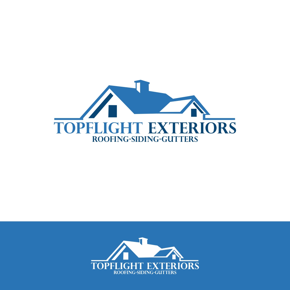 Logo Design by Basksh Designs for TopFlight Exteriors  | Design #16466353