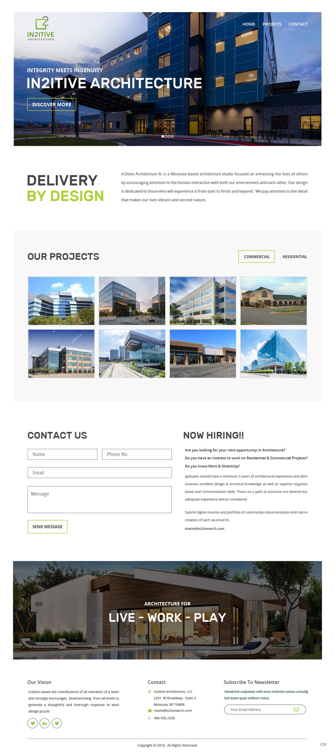 Web Design by pb for In2itive Architecture | Design #19182195