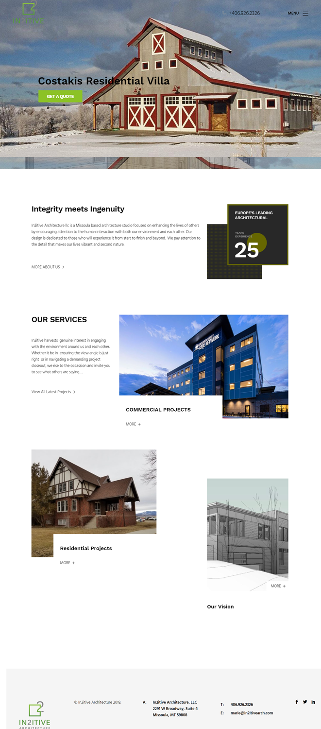 Web Design by CharaFathimalil for In2itive Architecture | Design #19161356