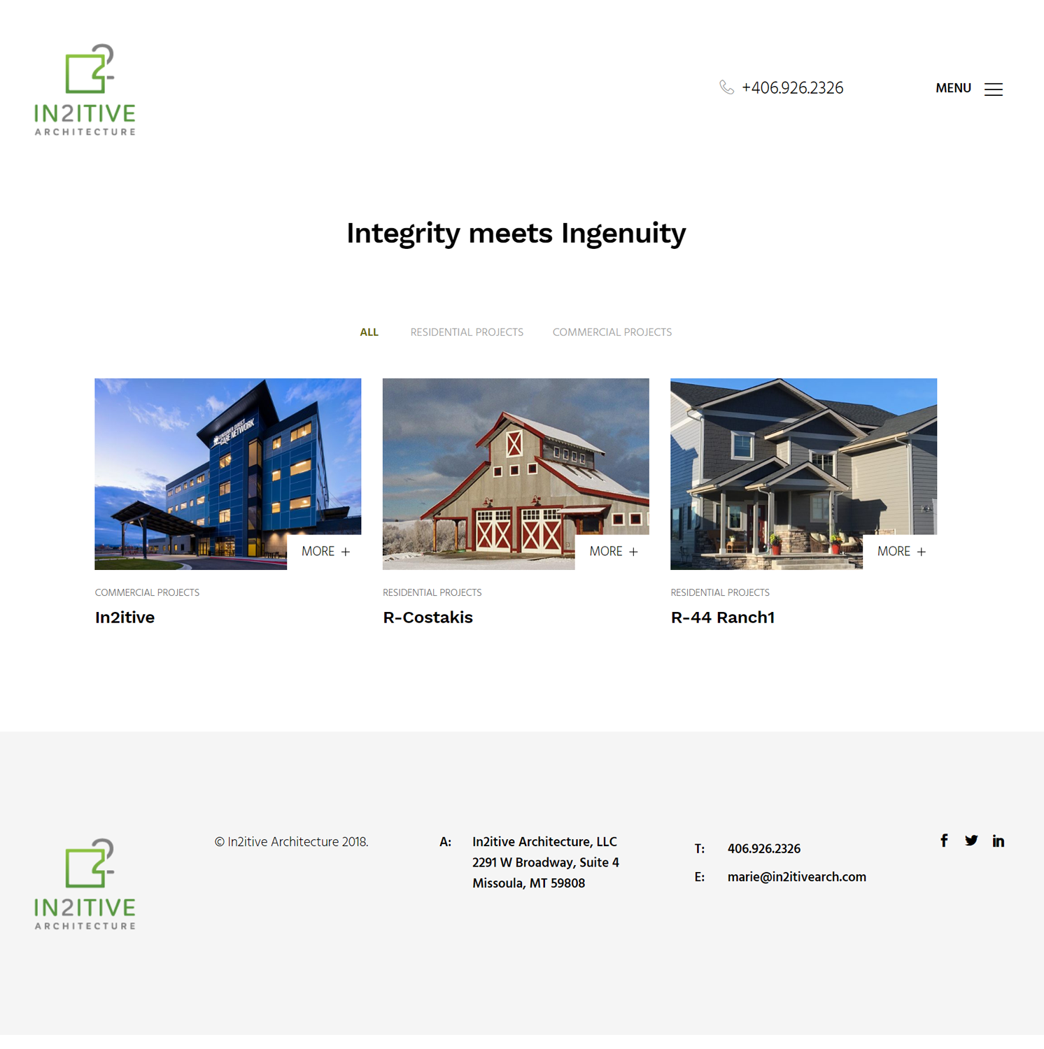 Web Design by CharaFathimalil for In2itive Architecture | Design #19161399