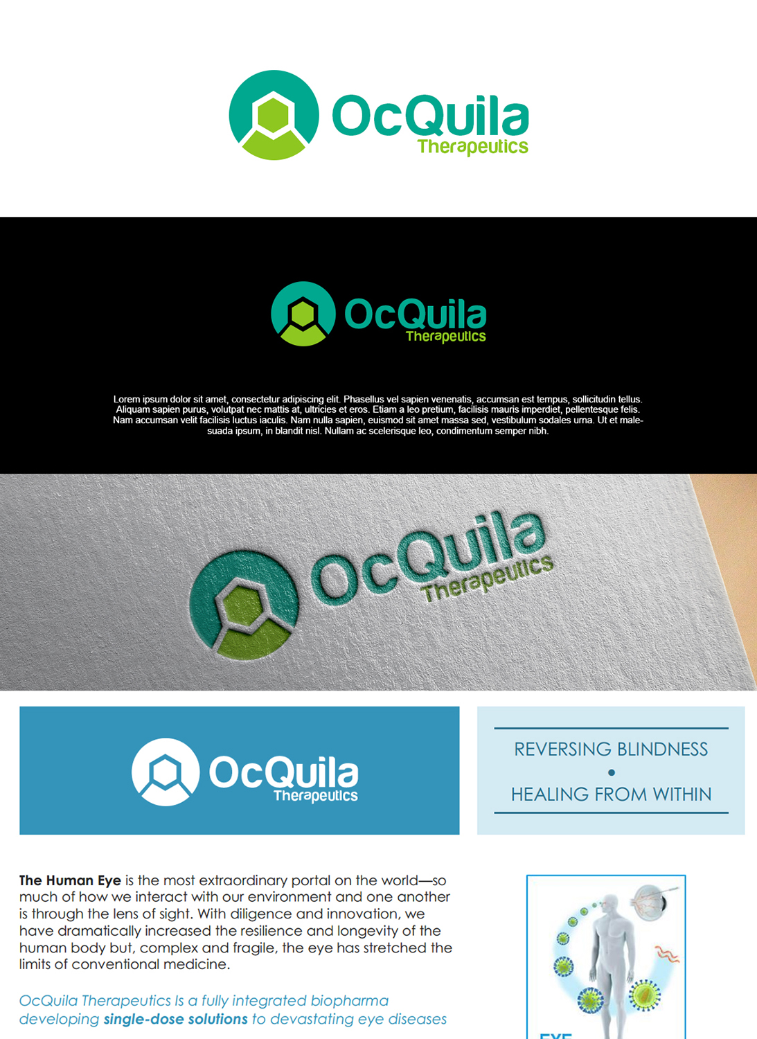 Logo Design by pixelgrapix for OcQuila Therapeutics | Design #16634893