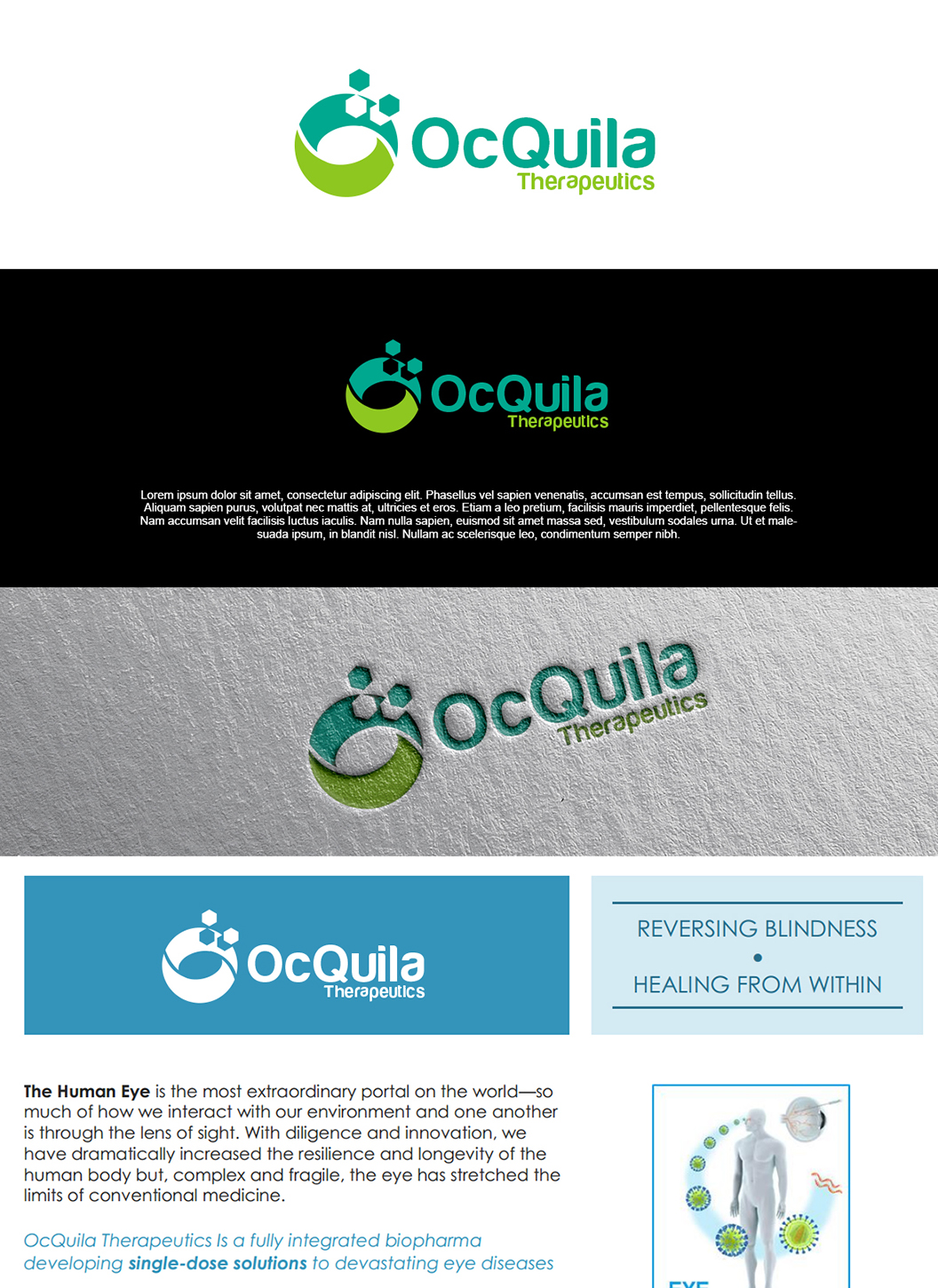 Logo Design by pixelgrapix for OcQuila Therapeutics | Design #16634894