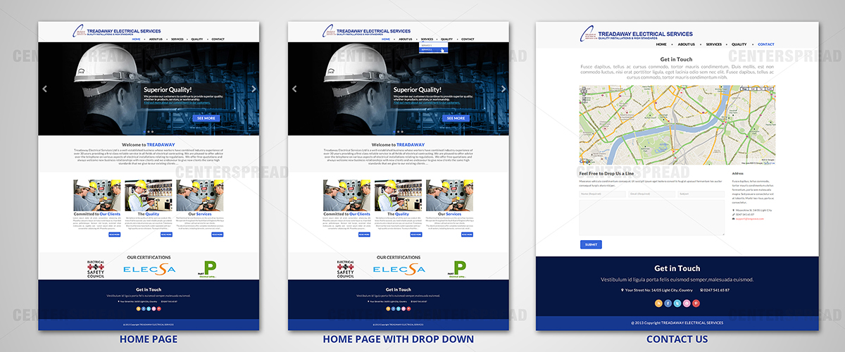 Design Wordpress par CENTERSPREAD pour Treadaway Electrical Services | Design #2792586