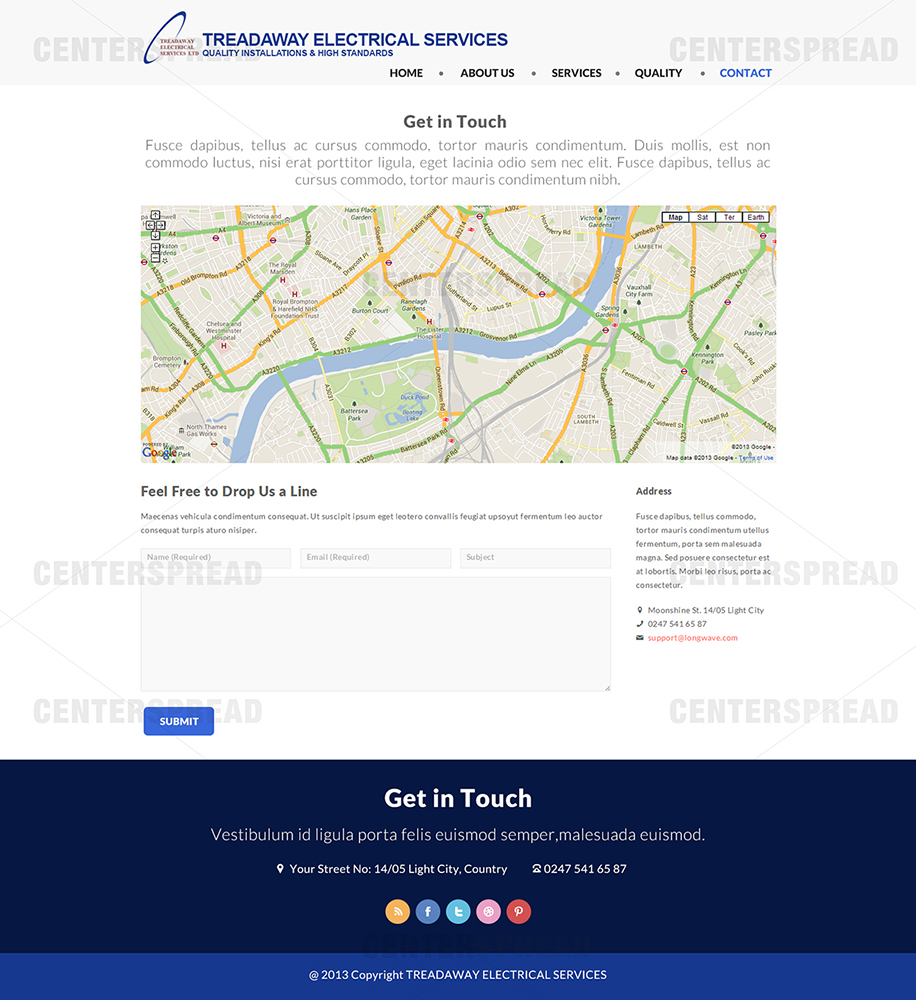 Wordpress Design by CENTERSPREAD for Treadaway Electrical Services | Design #2792672