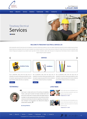 Wordpress Design by pb for Treadaway Electrical Services | Design: #2673776