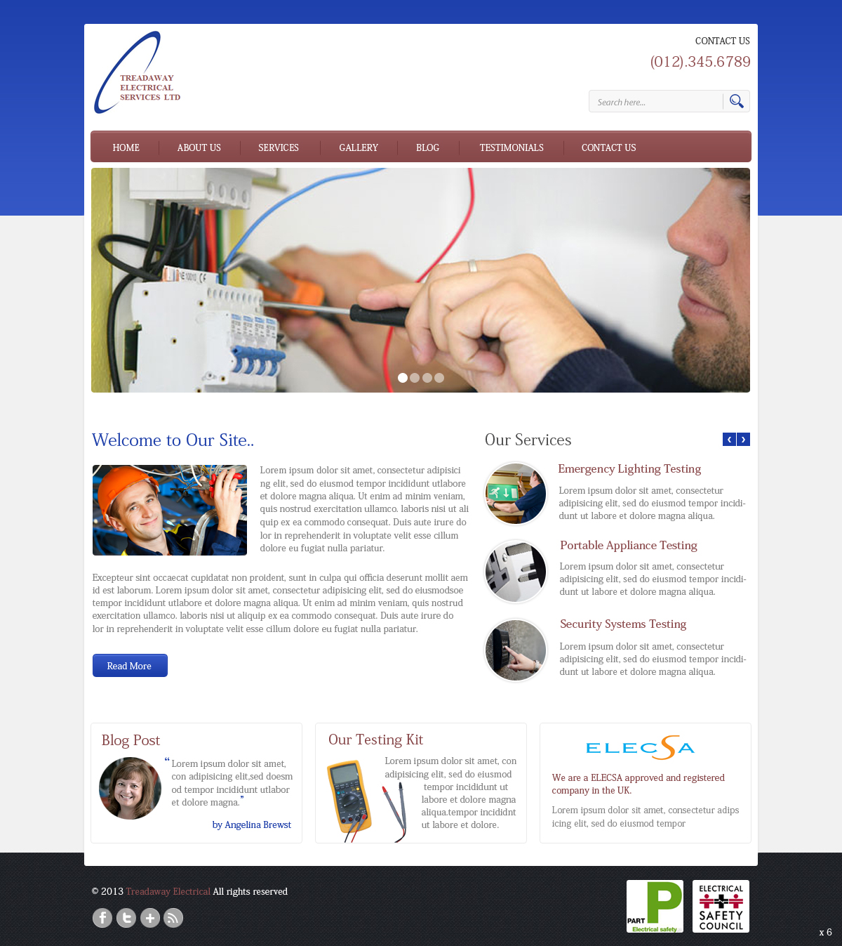 Wordpress Design by pb for Treadaway Electrical Services | Design #2673802