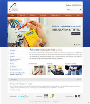 Wordpress Design by pb for Treadaway Electrical Services | Design: #2673809