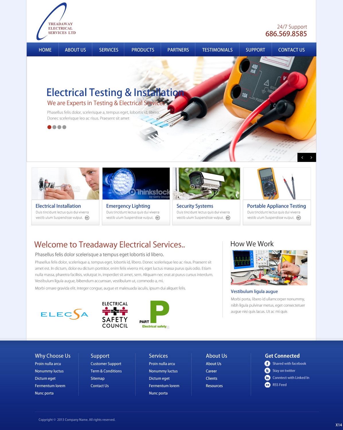 Diseño Wordpress por pb para Treadaway Electrical Services | Diseño #2677924