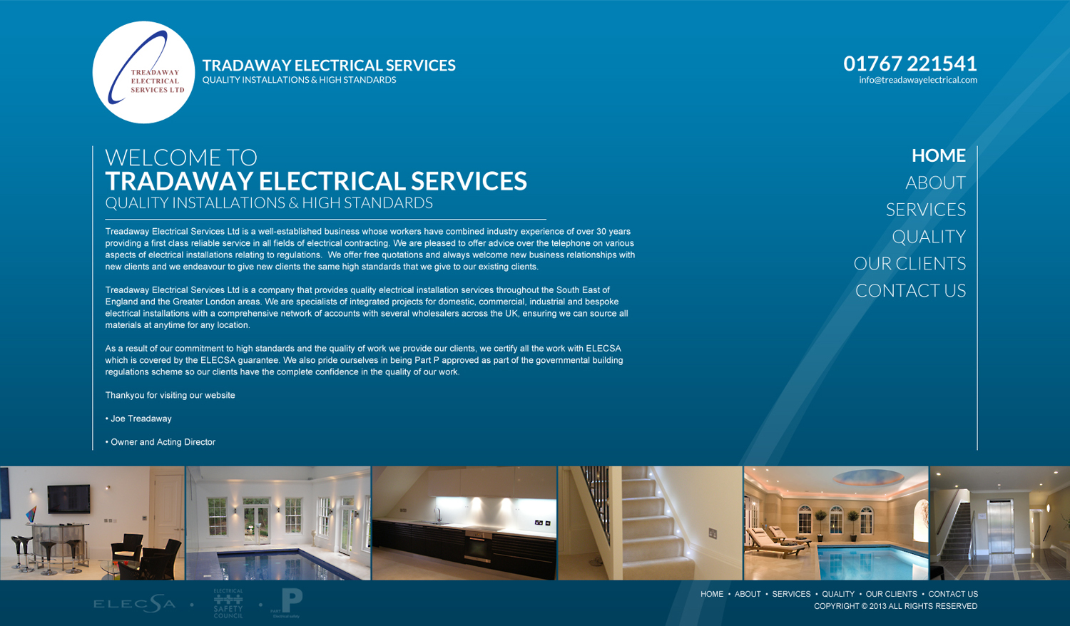 Diseño Wordpress por Impressive Sol para Treadaway Electrical Services | Diseño #2657714