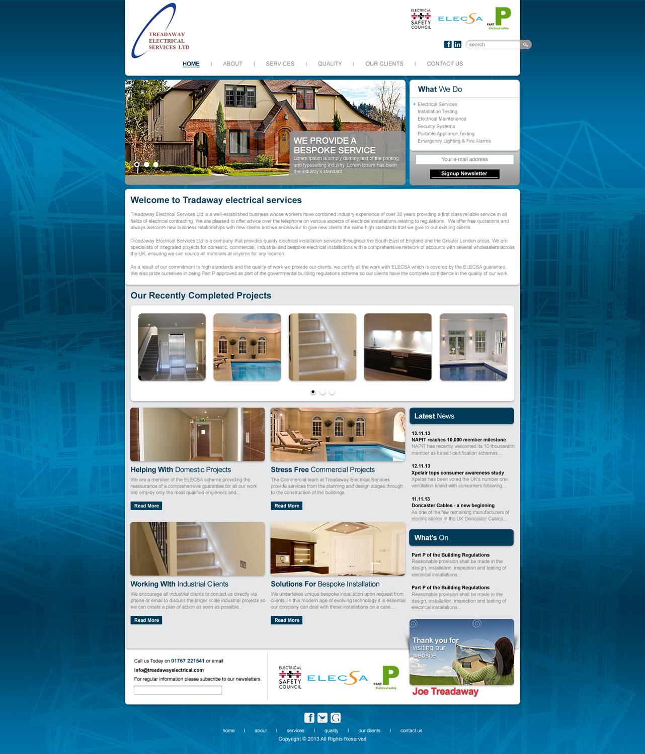 Wordpress Design by Impressive Solutions for Treadaway Electrical Services | Design #2663286