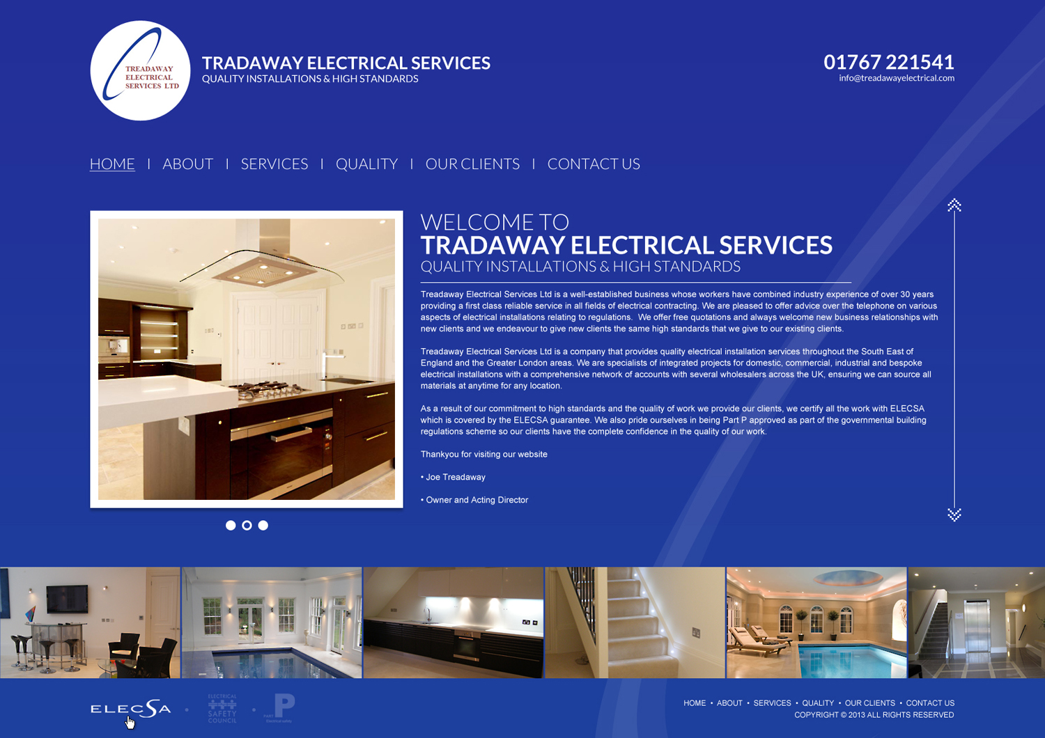 Wordpress Design by Impressive Solutions for Treadaway Electrical Services | Design #2672555