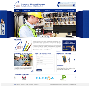 Wordpress Design by Creative Usha for Treadaway Electrical Services | Design: #2810051