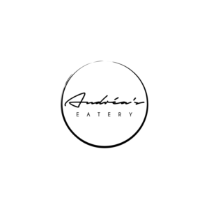 Andréa's ( In script, cursive handwriting ... to like a signature )   Eatery  ( Underneath smaller in a typed font) | Logo Design by SteffySummer