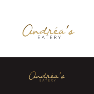 Andréa's ( In script, cursive handwriting ... to like a signature )   Eatery  ( Underneath smaller in a typed font) | Logo Design by designstarla