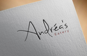 Andréa's ( In script, cursive handwriting ... to like a signature )   Eatery  ( Underneath smaller in a typed font) | Logo Design by Atec